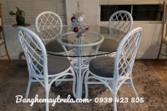 Bộ bàn ghế phòng ăn mây tre
