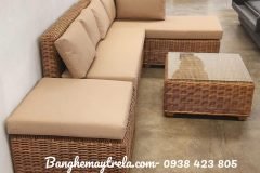 Sofa góc nhựa giả mây hiện đại