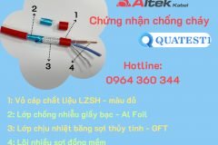 Cáp tín hiệu, chống cháy, chống nhiễu, lõi xoắn Altek Kabel (vỏ đỏ - LSZH)