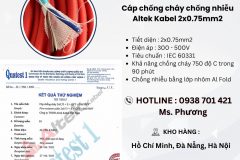 Cáp chống cháy chống nhiễu Altek Kabel 2x0.75mm2