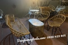 Bàn ghế mây nhựa thiết kế thanh mảnh