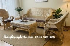 Sofa mây phòng khách đan kín