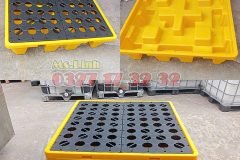 Pallet chống tràn 4 phuy an toàn cho kho lưu trữ