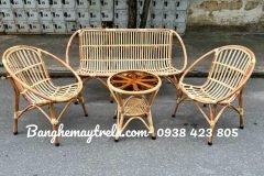Bàn ghế sò mây tự nhiên giá rẻ nhỏ gọn
