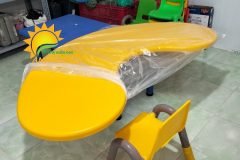 Bàn vòng cung mầm non, bàn nhựa ovan mầm non, Bàn bán nguyệt mầm non