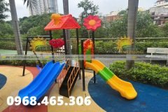 Bộ cầu trượt xích đu trẻ em liên hoàn, cầu trượt trẻ em ngoài trời