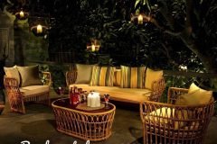 Sofa mây nhựa sân vườn