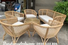 Bàn ghế sofa mây tự nhiên hiện đại