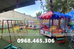 Nhà banh sắt trẻ em có mái che , nhà banh mầm non, nhà banh lục giác