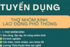 Tuyển thợ nhôm kính giỏi làm tại Quận 12 - đi làm ngay