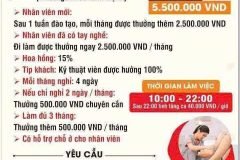 Tuyển NV massage chân lành mạnh làm khu vực TPHCM