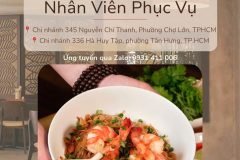 Tuyển nhân viên phục vụ full time - partime & NV bếp ca đêm