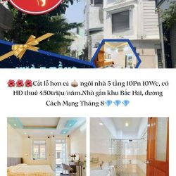 Cắt lỗ hơn cả tỷ ngôi nhà 5 tầng 10Pn 10Wc, có HĐ thuê 450triệu/năm.Nhà gần khu Bắc Hải