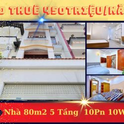 HĐ thuê sẳn 470triệu/năm, Nhà 10Pn 10Wc FULL nội thất,80m2 chỉ 8tỷ xíu,gần CV Lê Thị Riêng