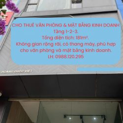 CHO THUÊ VĂN PHÒNG & MẶT BẰNG KINH DOANH