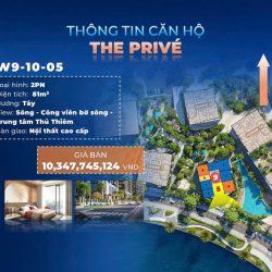 Bán căn hộ 2 PN dự án The Prive trung tâm quận 2 view ba mặt giáp sông. chỉ 10%