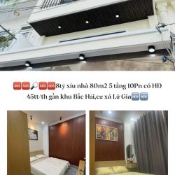 Nhà có HĐ thuê 35tr/th,4m X 20m,5 tầng 10Pn,8tỷ xíu,gần BV Thống Nhất