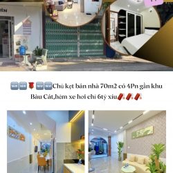 Giảm còn 6tỷ xíu,nhà 70m2 hẻm xe hơi thông,gần đường Âu Cơ,Đồng Đen,...
