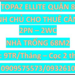 Chính Chủ Cho Thuê Căn Hộ Chung Cư 70m2 Topaz Elite