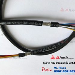 Cáp tín hiệu chống nhiễu 8x0.22 Altek Kabel lõi phân màu, chống nhiễu