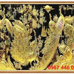 Tranh chim công đẹp - gạch tranh 3d