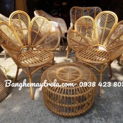 Bàn ghế mây tự nhiên uống trà phòng ngủ