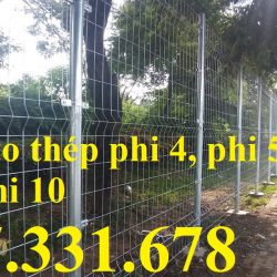 Hàng rào lưới thép phi 5 ô 100x200 mạ kẽm nhúng nóng