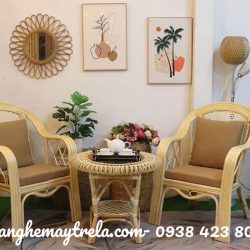 Bàn ghế mây đọc sách thư giãn phòng ngủ