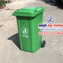 Thùng rác 240 Lít loại dày 15kg-Xanh Lá