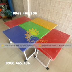 Bàn nhựa mầm non gập chân 4 màu