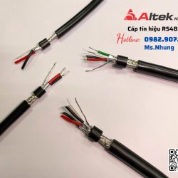 Cáp RS 485 vỏ đen bọc chống nhiễu từng cặp + lưới đồng si bạc