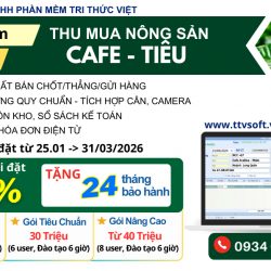 Giảm phí cài đặt khi triển khai phần mềm thu mua cà phê tiêu