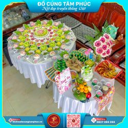 Mâm Cúng Mụ Màu Hồng - Dịu Dàng Bình An Cho Bé Yêu
