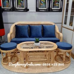 Bàn ghế sofa mây phòng khách