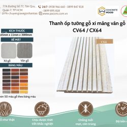 Thanh ốp tường gỗ xi măng Concrete wood CV64/CX64