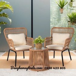 Bàn ghế mây nhựa ban công- Bàn ghế giả mây