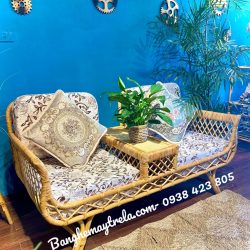 Ghế mây đôi kèm bàn phòng chờ spa