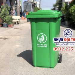 Thùng rác 240 Lít loại dày 15kg -Màu Xanh lá