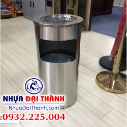Thùng rác inox gạt tàn sang trọng-Nhựa Đại Thành