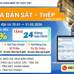 Ưu đãi phí cài đặt phần mềm mua bán, gia công Sắt, Thép, Inox