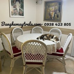 Bàn ghế ăn bằng mây