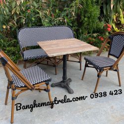 Bàn ghế nhựa giả mây sân vườn