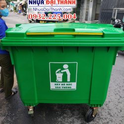 Thùng rác nhựa 660 Lít-Nhựa nguyên sinh-Loại Lớn