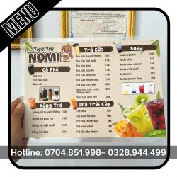 IN MENU TẠI CẦN THƠ