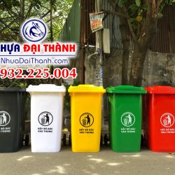 Thùng rác 240 Lít nhựa HDPE nguyên sinh Chất Lượng-Nhựa Đại Thành