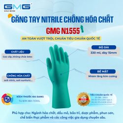 GĂNG TAY CHỐNG HÓA CHẤT GMG N1555 – AN TOÀN VƯỢT TRỘI, CHẤT LƯỢNG QUỐC TẾ!