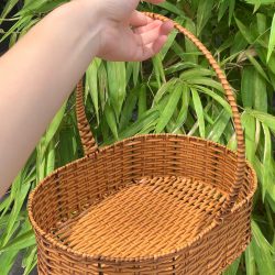 Lẵng oval nhựa giả mây đựng đồ