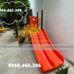 Cầu trượt trẻ em máng nhựa đôi, cầu trượt đôi cho bé