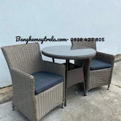 Bàn ghế ăn mây nhựa phòng bếp