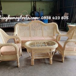 Bàn ghế sofa mây lưới mắt cáo